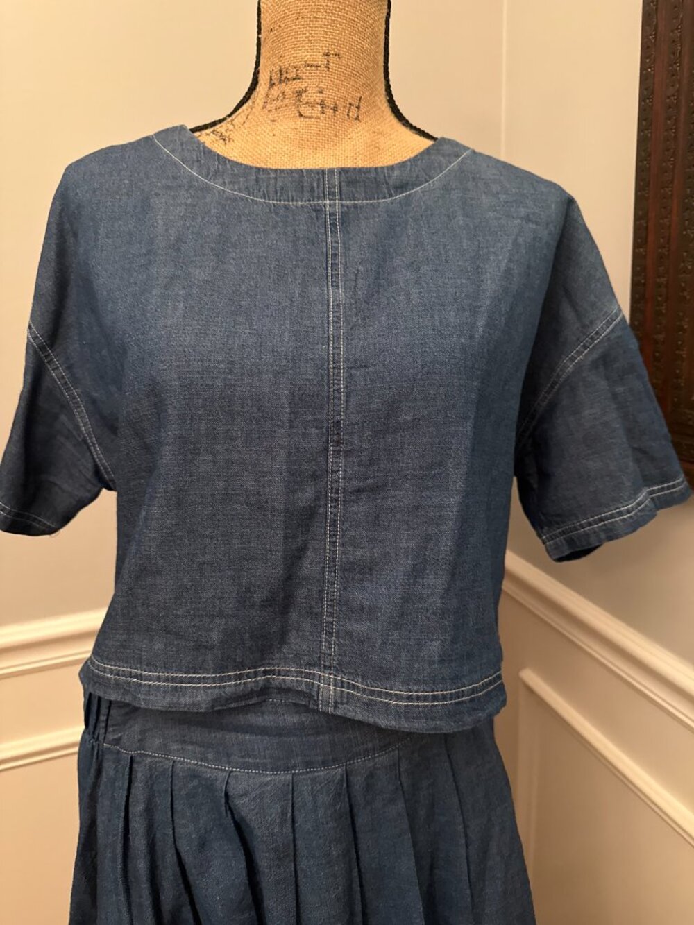 Denim Top and Skirt Set | Blu Pepper | Hot Item! - Picture 2 of 5